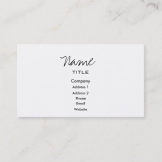 White Business Cards Trendy Minimal