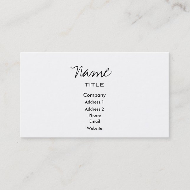 White Business Cards Trendy Minimal (Front)