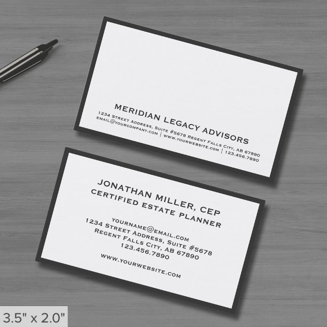White Business Cards with Grey Border (Creator Uploaded)