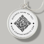 White | Business Custom QR Code Keychain<br><div class="desc">Customisable QR Code keychain,  with a clean white background. To generate a new QR code on the design,  add your website URL or social media handle in the " personalise this template" feature.</div>