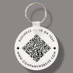 White | Business Custom QR Code Keychain<br><div class="desc">Customisable QR Code keychain,  with a minimal white background. To generate a new QR code on the design,  add your website URL or social media handle in the " personalise this template" feature.</div>