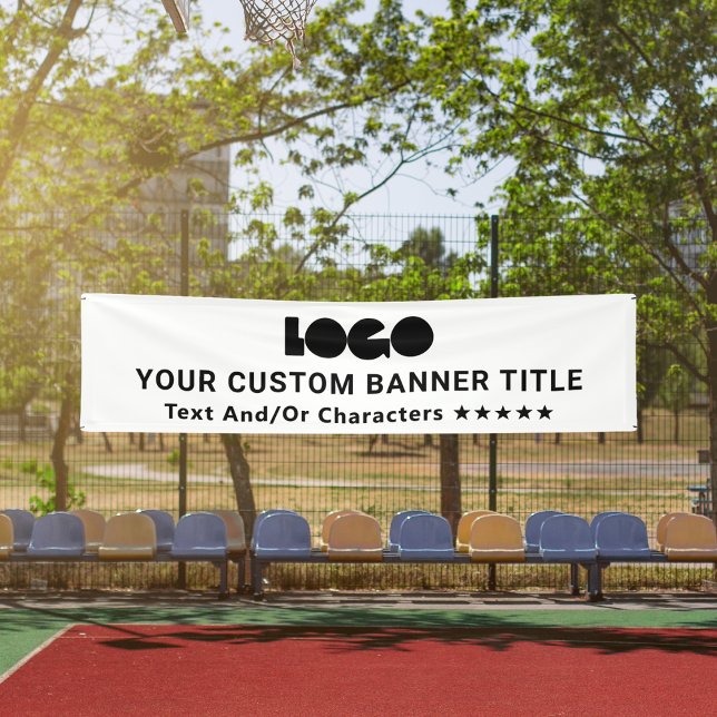 White Business Logo Company Brand Outdoor 10' Long Banner (Creator Uploaded)