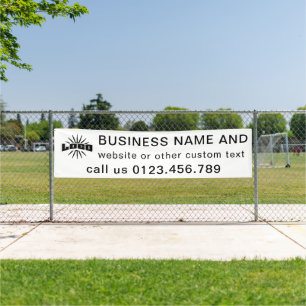 White Business logo Company outdoor 10' long Vinyl Banner