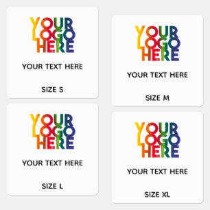 White Business Logo Fabric Clothing Labels Sizes