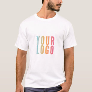 White Business Logo Minimalist Company Promotional T-Shirt