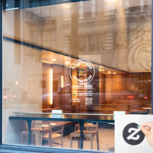 White Business Pizzeria Opening Hours Business Window Cling