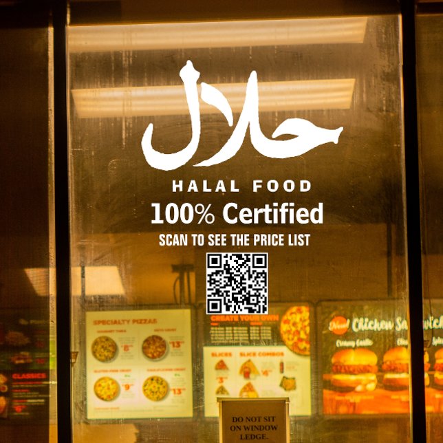 White Business QR code Halal Window Cling (Creator Uploaded)