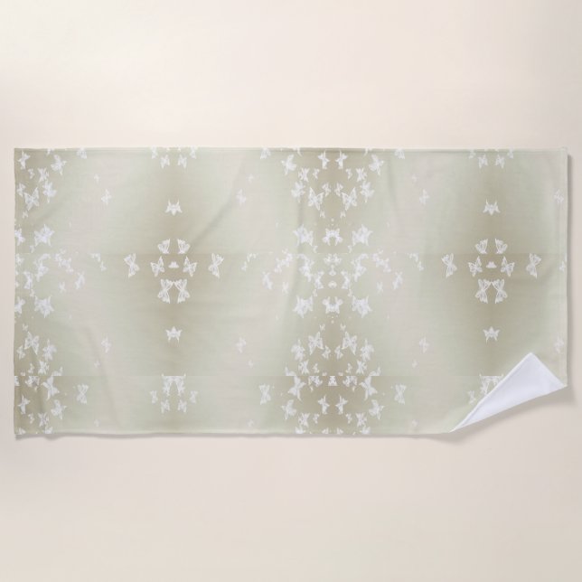 White Butterflies Beach Towel (Front)