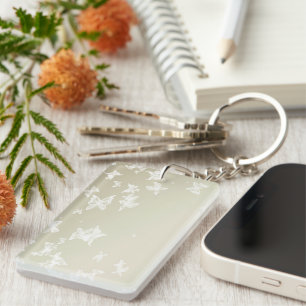 White Butterflies Key Ring