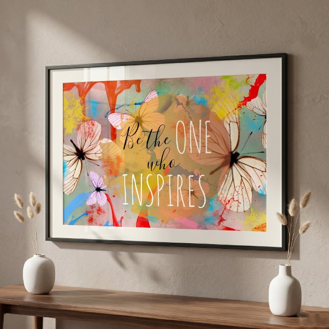 White Butterflies Paint Drips and Brush Strokes Poster (Creator Uploaded)