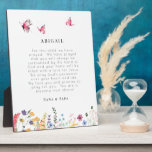 White Butterflies & Wildflowers Prayer for Child  Plaque<br><div class="desc">Custom Prayer Plaque.   Christian.  Prayer for baby.  Person's name giving gift.  White background.  Butterflies and wildflowers.</div>