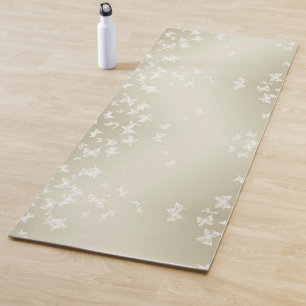 White Butterflies Yoga Mat