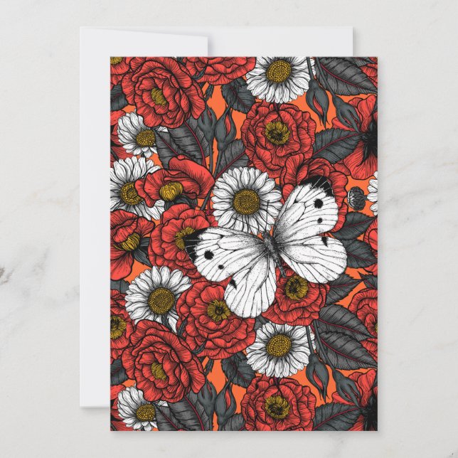 White butterfly and roses (Front)