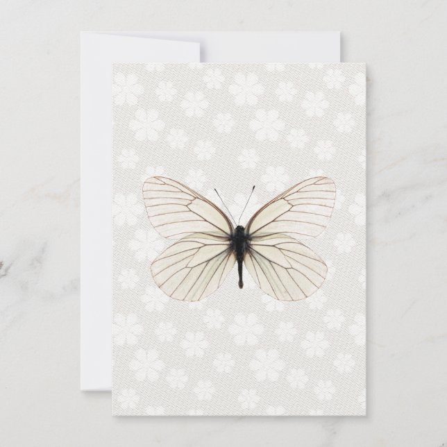 White Butterfly Couple's Wedding Shower Invitation (Front)