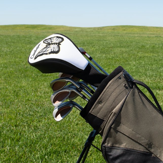 White Butterfly Design Golf Head Cover (In Situ)