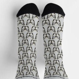 White Butterfly Design Personalised Socks