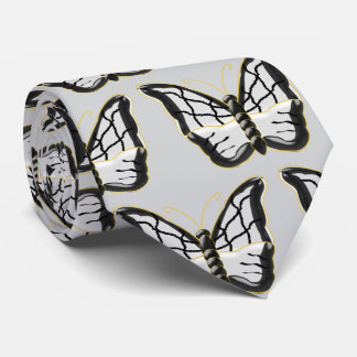 White Butterfly Design Tie