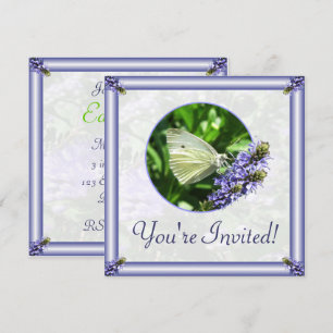 White Butterfly Garden Easter Party Invitations