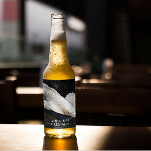 White Butterfly Koi Photo Personalised Beer Bottle Label