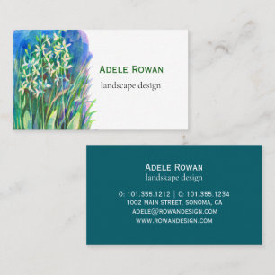 White butterfly orchid spring flower painting business card