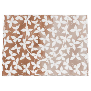 White Butterfly Pattern  Large Gift Bag