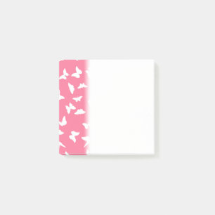 White Butterfly Pink Background Aesthetic Pattern Post-it Notes