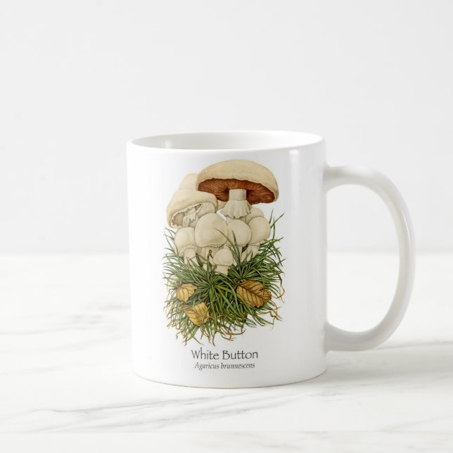 White Button Mushroom Coffee Mug (Right)