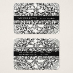 WHITE CABLE KNIT 3.5x2.5 Business Card