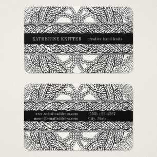 WHITE CABLE KNIT Oceana Business Card