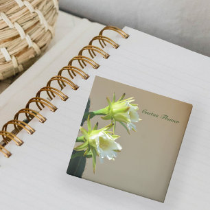 White Cactus Flowers Floral Botanical Note