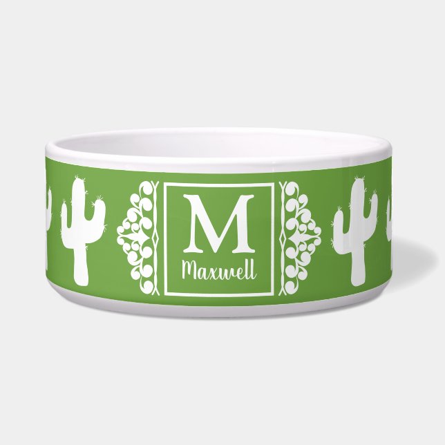 White Cactus Silhouettes & Scrolls | Monogram (Front)