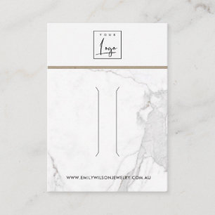 WHITE CALACATTA MARBLE TEXTURE HAIR CLIP DISPLAY BUSINESS CARD