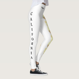 White California State Flower Poppy Leggings