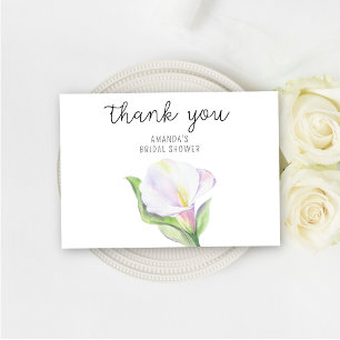 White calla - bridal shower thank you card