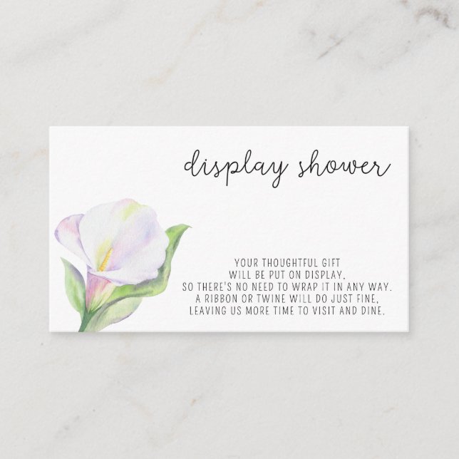 White calla - Display Shower Enclosure Card (Front)