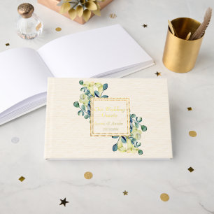 White Calla Lilies and Eucalyptus Guest Book