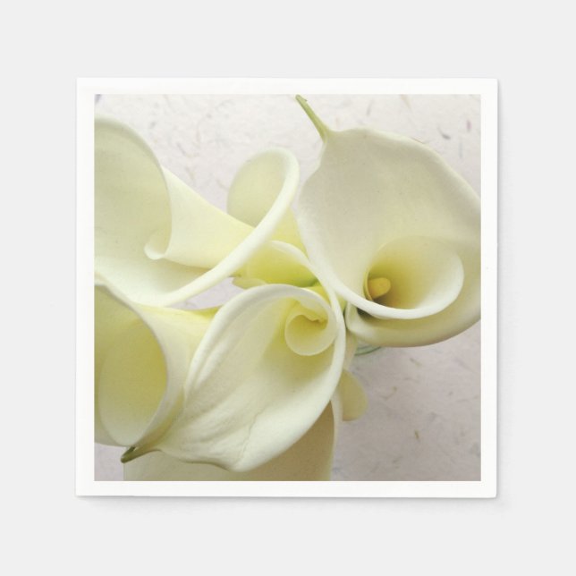 White calla lilies from above napkin (Front)