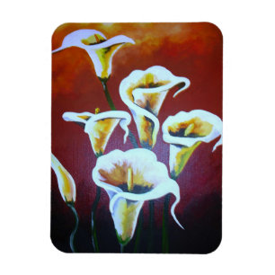 White Calla Lilies Magnet