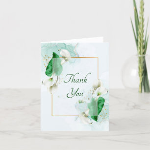 White calla lilies thank you card
