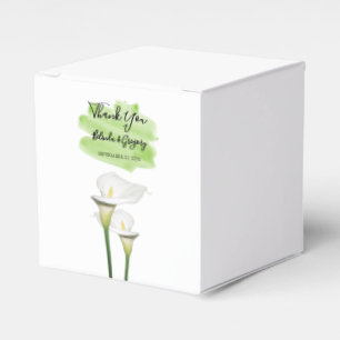 White Calla Lilies Watercolor Wedding Favour Box