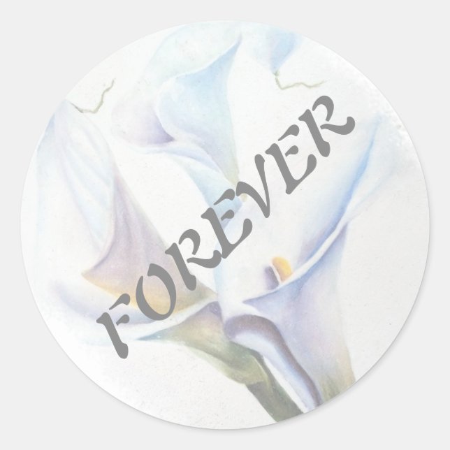 WHITE CALLA LILIES WEDDING STICKERS (Front)