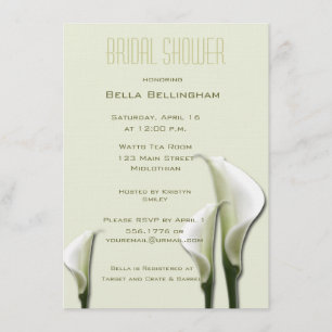 White Calla Lillies Bridal Shower Invitation