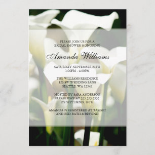 White Calla Lily Bridal Shower Invitations