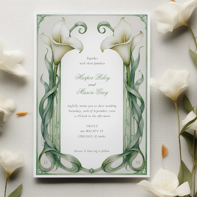 White Calla Lily Elegance Wedding Invitation (Creator Uploaded)