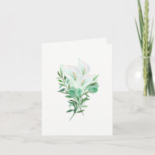 White Calla Lily Elegant Floral Note Card