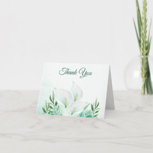 White Calla Lily Elegant Thank You Card