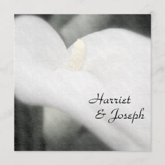 White Calla Lily Elegant Wedding Invitation