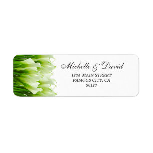 White Calla Lily Florals Address Label