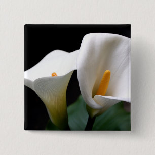 White Calla Lily Flower  Square Pin