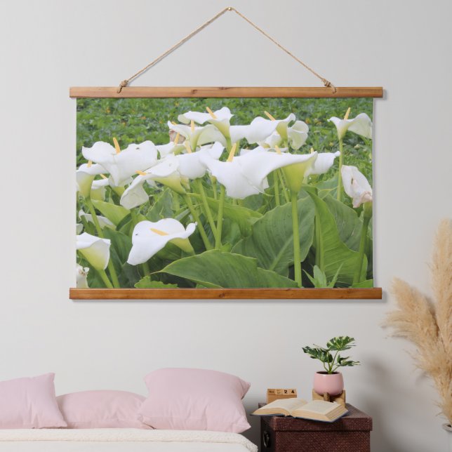 White Calla Lily   Hanging Tapestry (Bedroom)